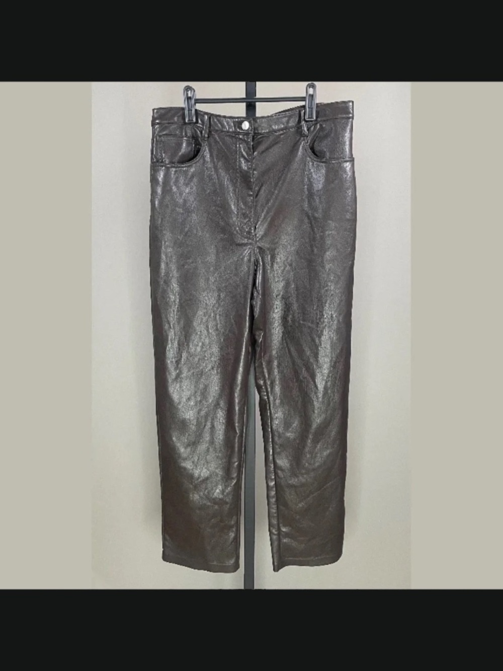 Wilfred Pants Womens 14 brown faux leather straight leg ankle moto city indie